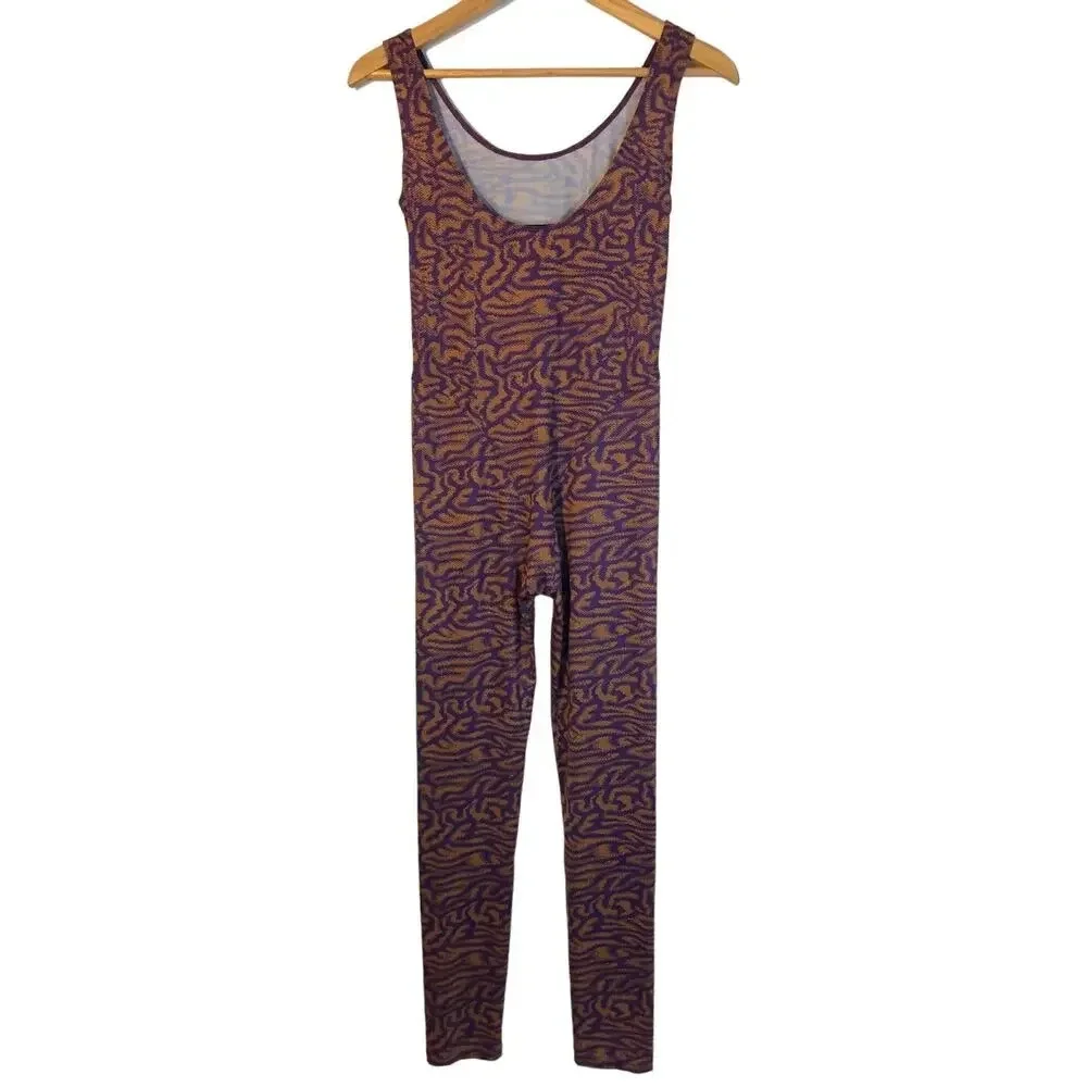 Maisie Wilen Printed Scoop Neck Sleeveless Revenge Body Catsuit Size M